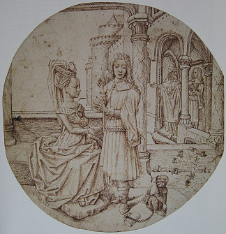 约瑟夫和阿塞纳特 Joseph and Asenath (c.1475)，胡果·凡·德·格斯