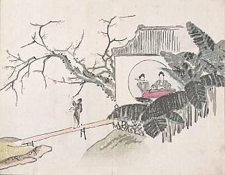 无题（在花园里演奏乐器的人物） Untitled (figures playing instruments in a garden)，池大雅