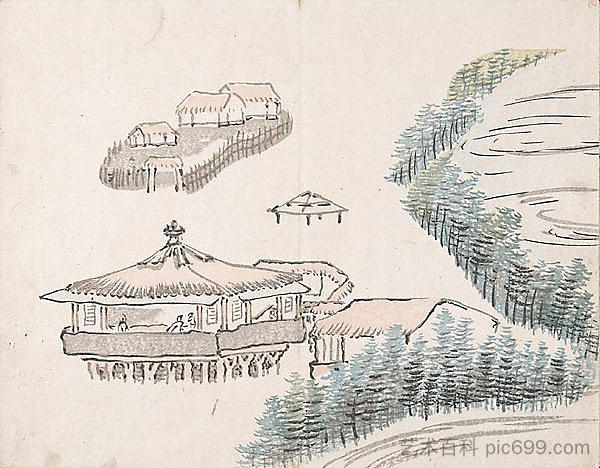 无题（水边的房子） Untitled (Houses by the Water)，池大雅