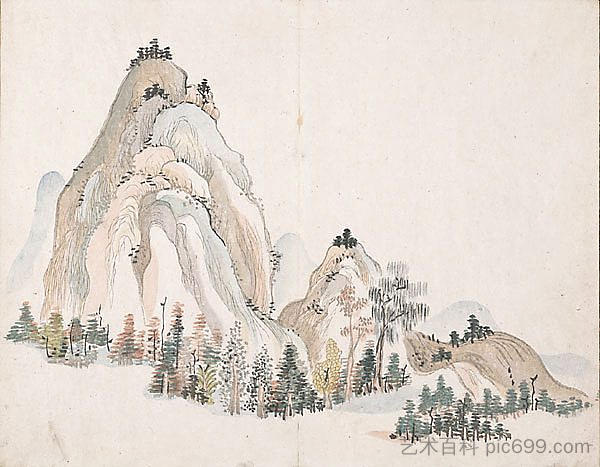 无题（山） Untitled (Mountains)，池大雅