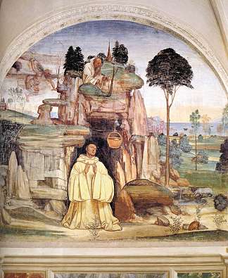 圣本尼迪克特的生平，场景5。魔鬼摧毁小铃铛 Life of St Benedict, Scene 5. The Devil Destroys the Little Bell (1505 – 1508)，索杜玛