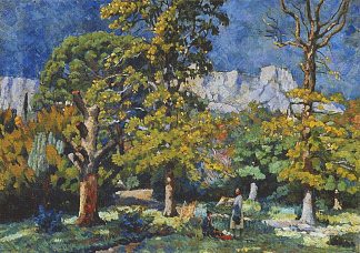 克里米亚。公园在阿卢普卡 Crimea. Park in Alupka (1923)，伊利亚·马什科娃