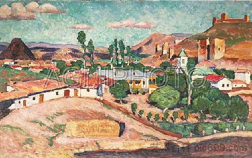 克里米亚景观。苏达克 Crimean landscape. Sudak (c.1920)，伊利亚·马什科娃