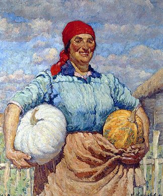 农民与南瓜 Farmer with pumpkins (1930)，伊利亚·马什科娃