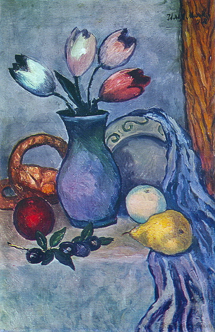 水果和郁金香 Fruits and Tulips (1918)，伊利亚·马什科娃