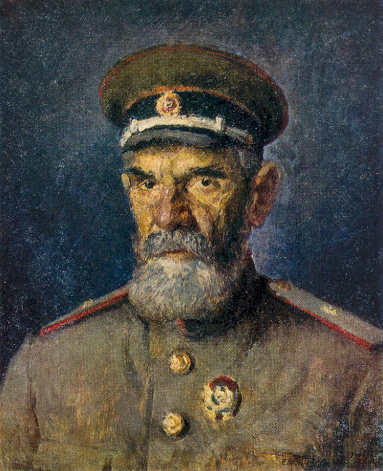 医疗服务少将A.R.兹洛宾的肖像 Portrait of Major-General of Medical Services A. R. Zlobin (1943)，伊利亚·马什科娃