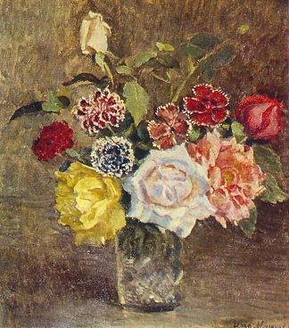 玫瑰和康乃馨 Roses and carnations (1939)，伊利亚·马什科娃