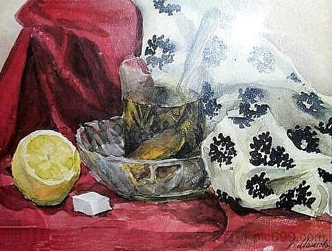 静物画 Still Life (1912)，伊利亚·马什科娃