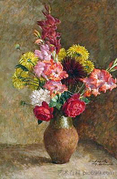 静物画。花 Still Life. Flowers (1939)，伊利亚·马什科娃