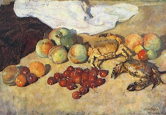 静物与螃蟹 Still Life with crabs (1925)，伊利亚·马什科娃