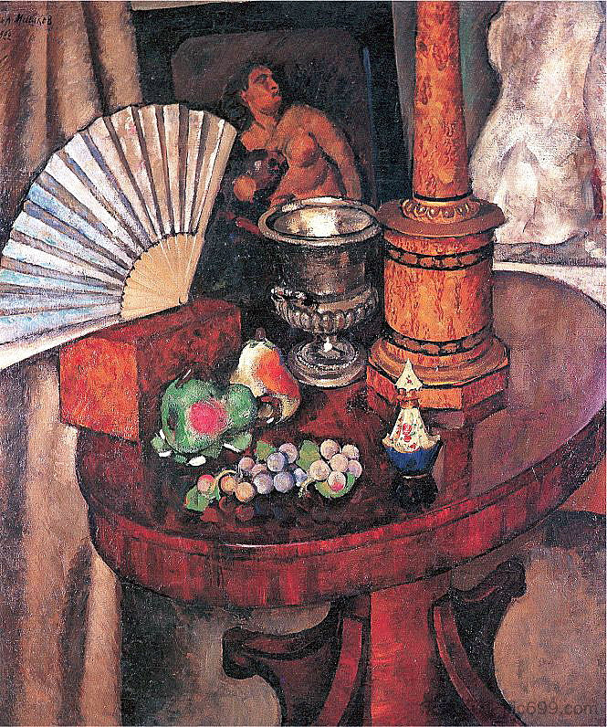 静物与风扇 Still Life with Fan (1922)，伊利亚·马什科娃