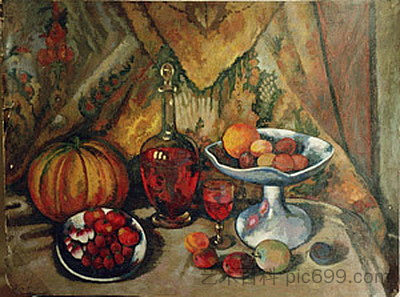 静物与水果 Still life with fruits，伊利亚·马什科娃