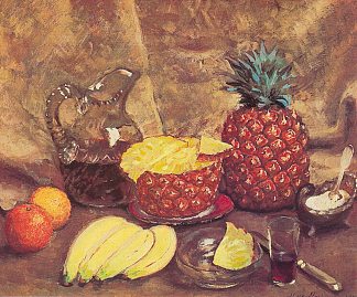 菠萝静物 Still life with pineapples (1938)，伊利亚·马什科娃