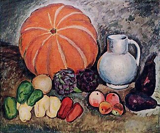 静物与蔬菜 Still life with Vegetables (1914)，伊利亚·马什科娃