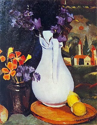 静物画 Still Life (c.1910)，伊利亚·马什科娃