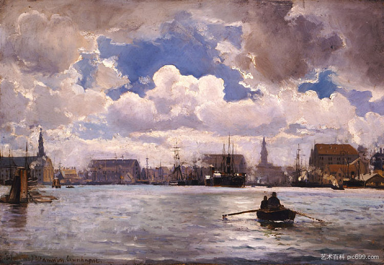 哥本哈根港 The Port of Copenhagen (1874)，扬尼斯·阿尔塔莫拉斯