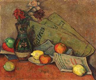 静物与花瓶和水果 Still Life with Vase and Fruits (1920)，特奥多雷斯库锡安