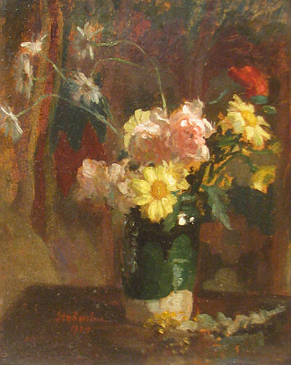 花瓶与鲜花 Vase with Flowers (1909)，波利特·斯特兰布