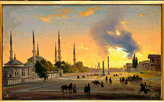 君士坦丁堡（今伊斯坦布尔），竞技场 Constantinople (Now Istanbul), the Hippodrome (1843; Istanbul,Turkey                     )，伊波里托·凯菲