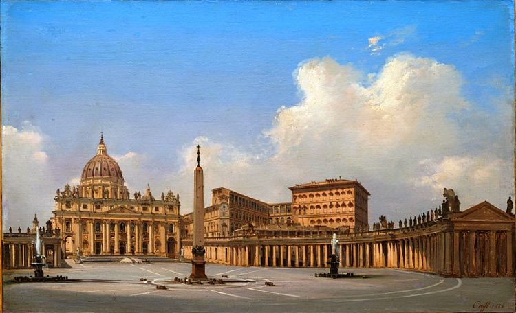 罗马，圣彼得广场 Rome, St.Peter's Square (1836; Rome,Italy  )，伊波里托·凯菲