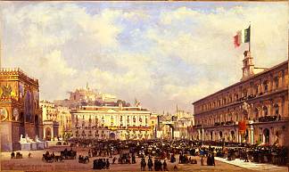 1860年11月7日，维托里奥·埃马努埃莱在那不勒斯 Vittorio Emanuele in Naples on November 7th, 1860 (1860; Naples,Italy                     )，伊波里托·凯菲