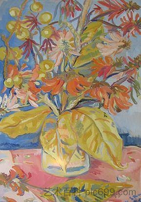 静物与珊瑚树花 Still Life with Coral Tree Flowers (1935)，伊尔玛·斯特恩