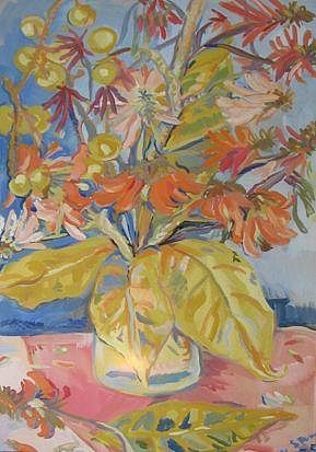 静物与珊瑚树花 Still Life with Coral Tree Flowers (1935)，伊尔玛·斯特恩