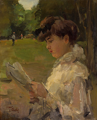 女孩阅读 Girl Reading (c.1906)，以撒·以色列