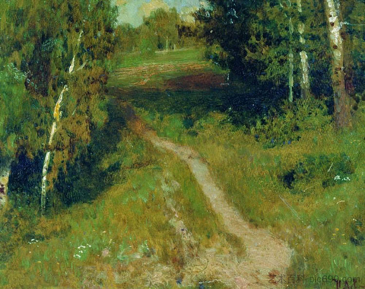 白桦林 A birch grove,列维坦