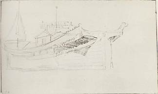 驳船的后部 Aft part of barge (c.1893; Russian Federation                     )，列维坦