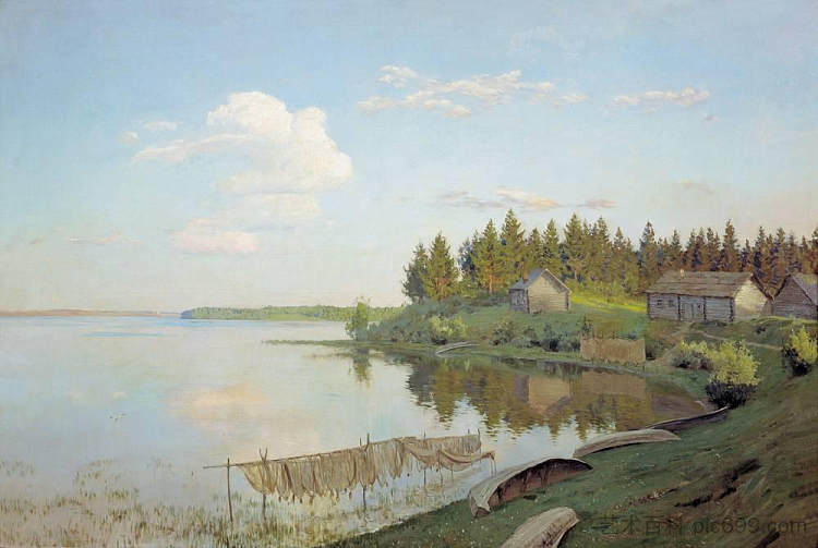 在湖边（特维尔地区） At the lake (Tver region) (1893; Russian Federation  )，列维坦