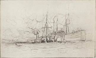 驳船 Barges (c.1893; Russian Federation                     )，列维坦