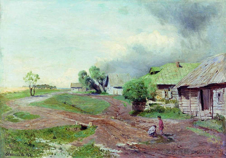 雷雨前 Before the thunderstorm (1879; Russian Federation  )，列维坦