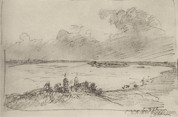 雷雨前 Before the thunderstorm (1893; Russian Federation ),列维坦
