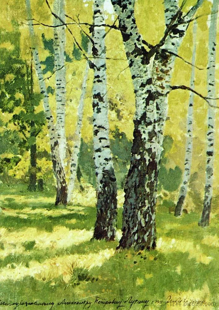 白桦林 Birch grove (1878; Russian Federation  )，列维坦