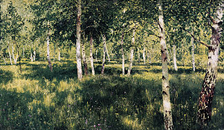 白桦林 Birch grove (1889; Russian Federation                     )，列维坦