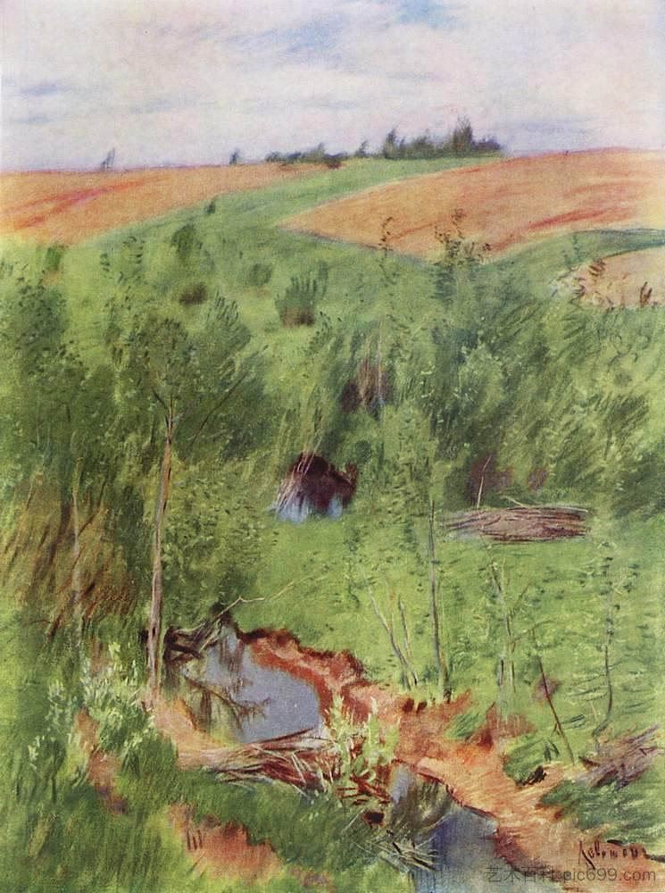 在小溪边 By the creek (1899; Russian Federation  )，列维坦