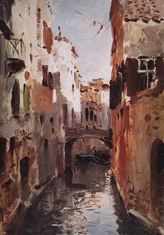 威尼斯运河 Canal in Venice (1890; Venice,Italy                     )，列维坦