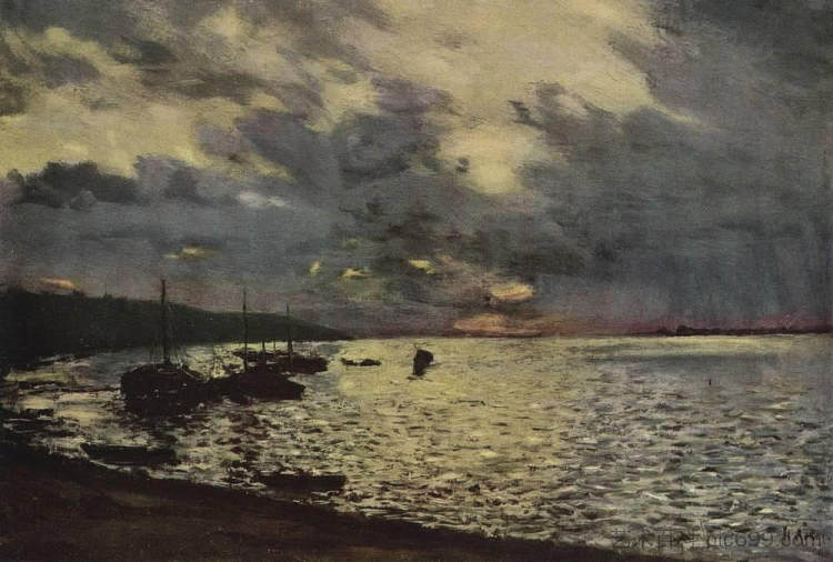 伏尔加河沉闷的一天 Dull day at Volga (1888; Russian Federation  )，列维坦