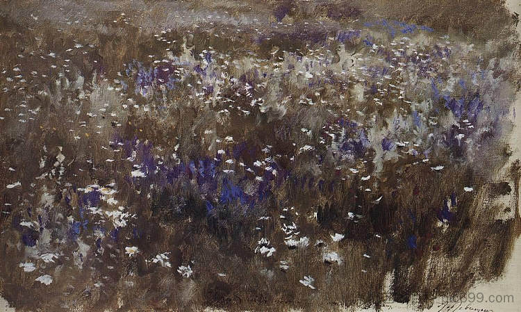 花草甸 Flowery meadow (c.1895; Russian Federation  )，列维坦