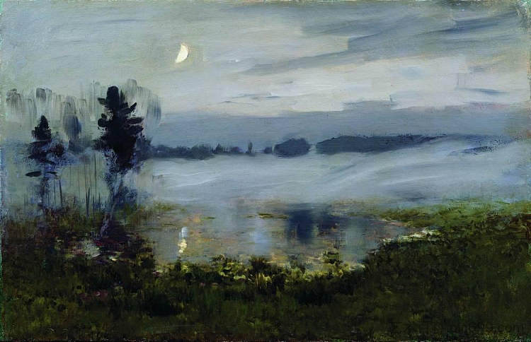 水上雾 Fog over water (c.1895; Russian Federation  )，列维坦