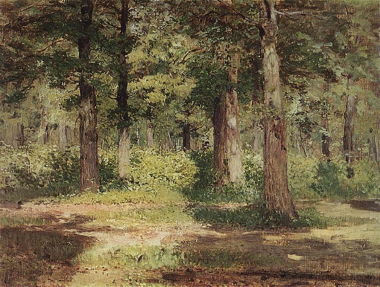 森林。晴天。 Forest. Sunny Day. (c.1884; Russian Federation ),列维坦