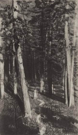 在森林里 In the forest (c.1885; Russian Federation                     )，列维坦