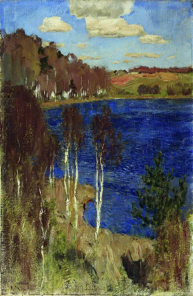 湖。春天。 Lake. Spring. (1898; Russian Federation  )，列维坦