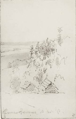 伏尔加河的景观。金什马附近的日利诺。 Landscape at Volga. Zhilino near Kineshma. (1890; Russian Federation                     )，列维坦