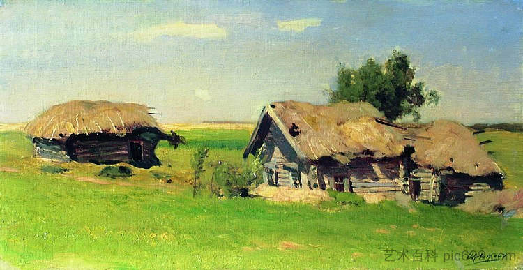 伊斯巴斯的风景 Landscape with isbas (1885; Russian Federation  )，列维坦