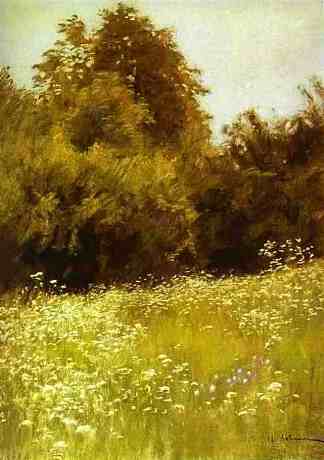 森林边缘的草地 Meadow on the Edge of a Forest (1898; Russian Federation                     )，列维坦