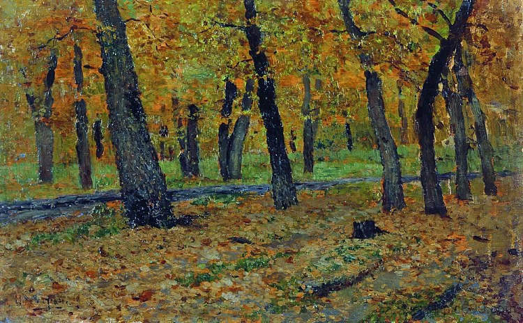 橡树林。秋天。 Oak grove. Autumn. (1880; Russian Federation  )，列维坦