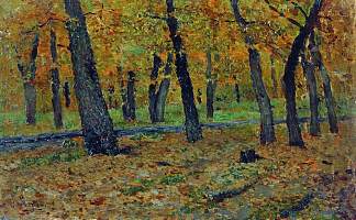 橡树林。秋天。 Oak grove. Autumn. (1880; Russian Federation                     )，列维坦