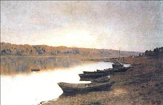 在伏尔加河上 On the river Volga (1888; Russian Federation                     )，列维坦